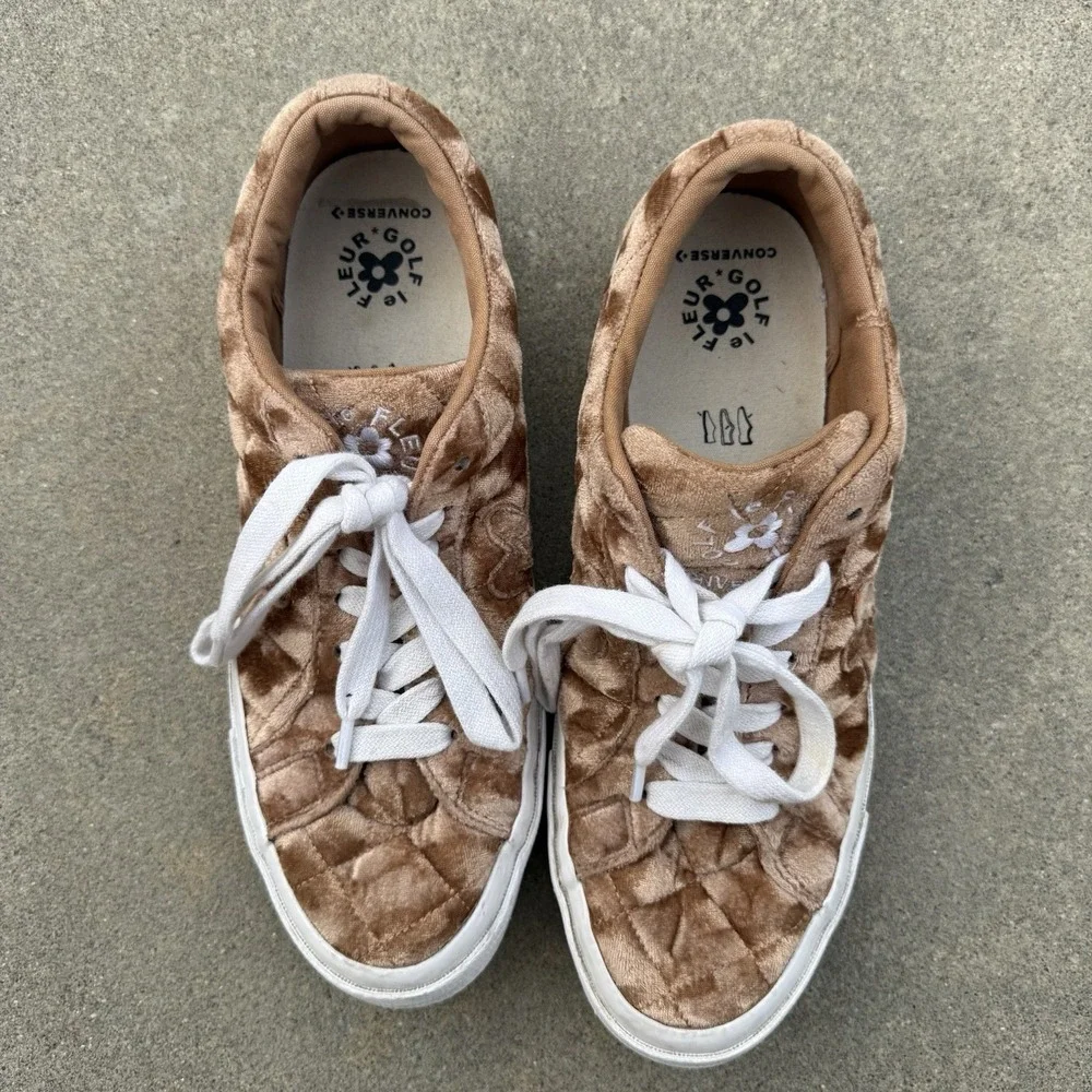 Converse Golf Le Fleur One Star Ox Velvet Sneaker Shoes Brown Suede Sz‎ M9/W11